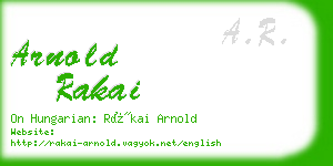 arnold rakai business card